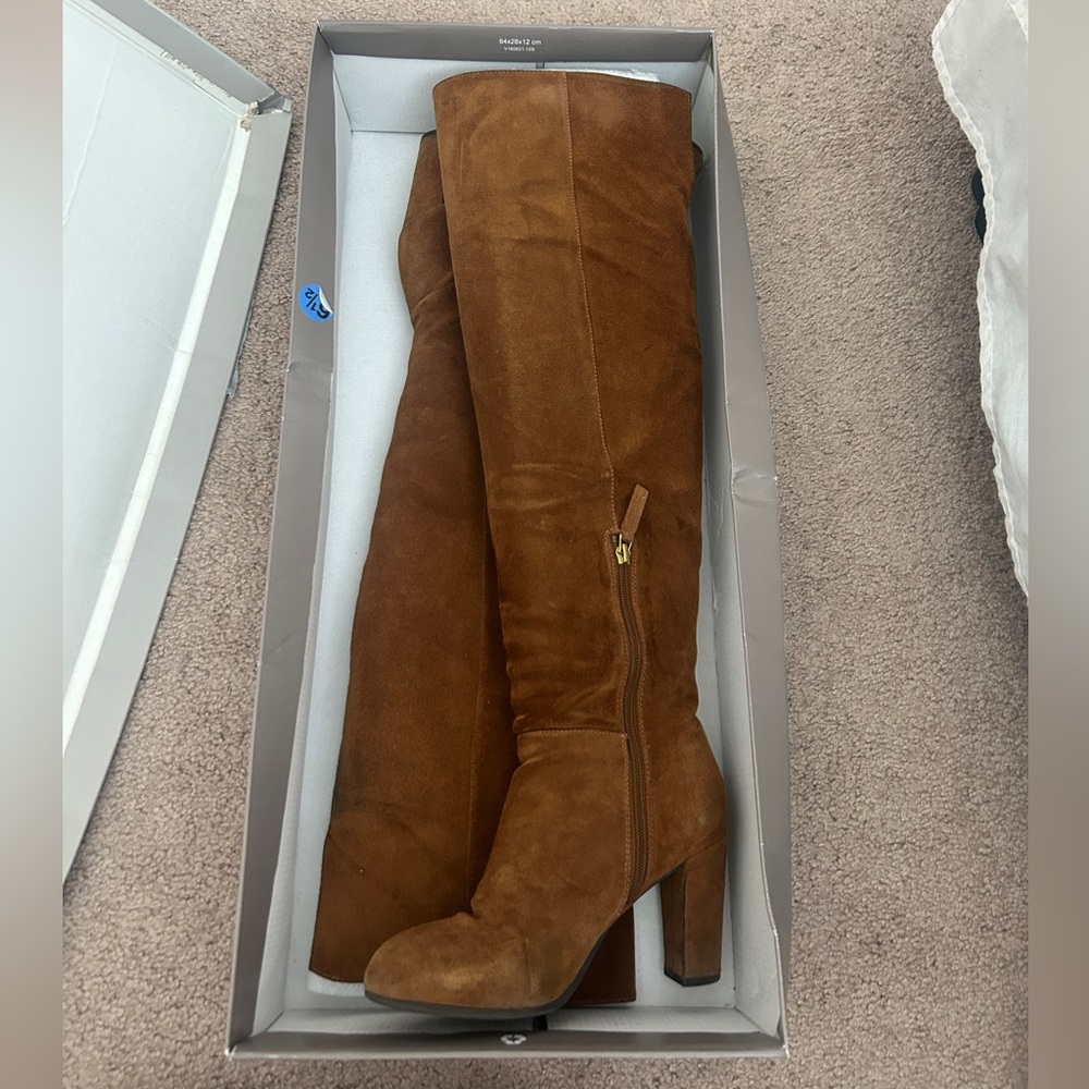 Franco Sarto Hilaria Cognac Suede Boots